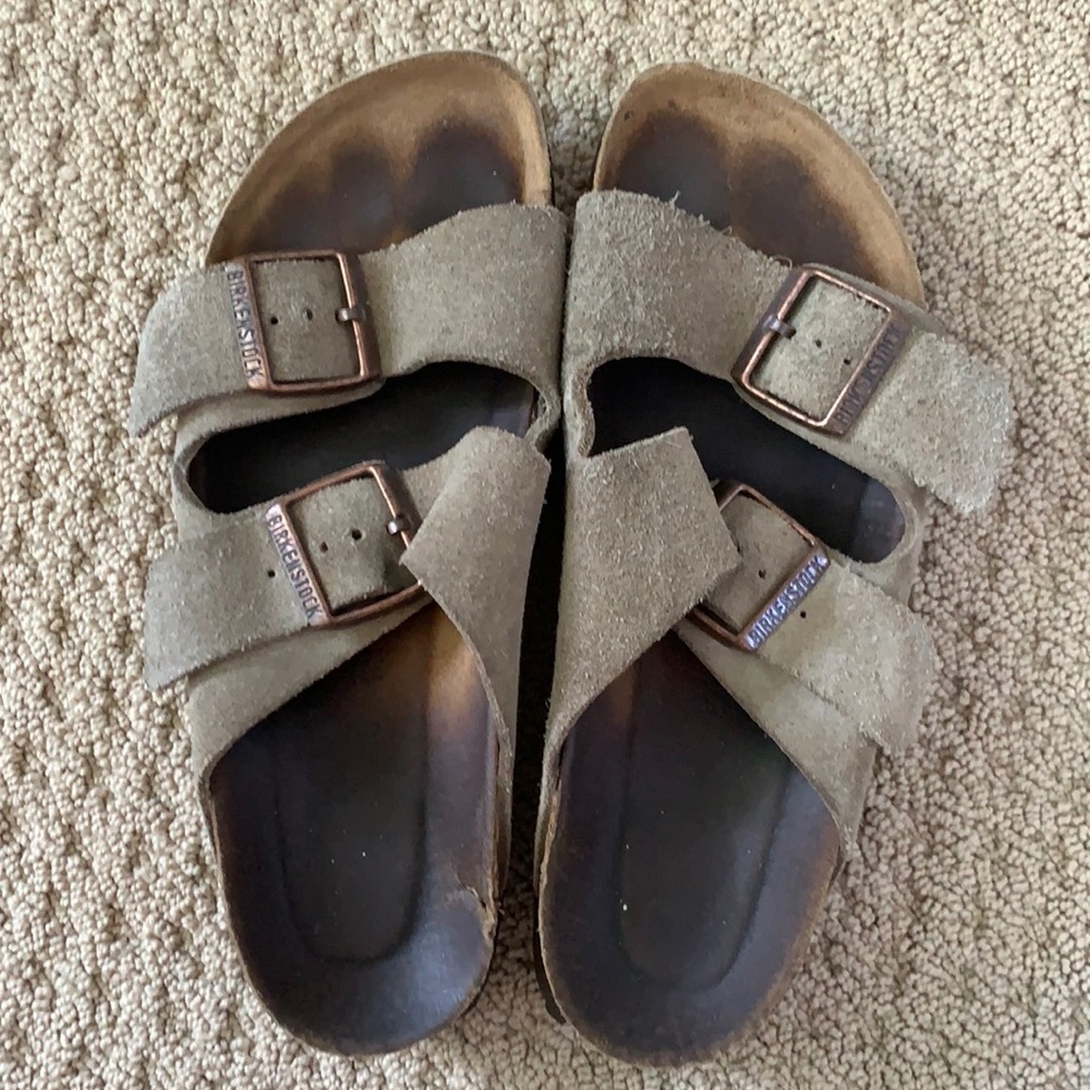 Birkenstock Grey Suede Soft Bed Arizona Style Size 37